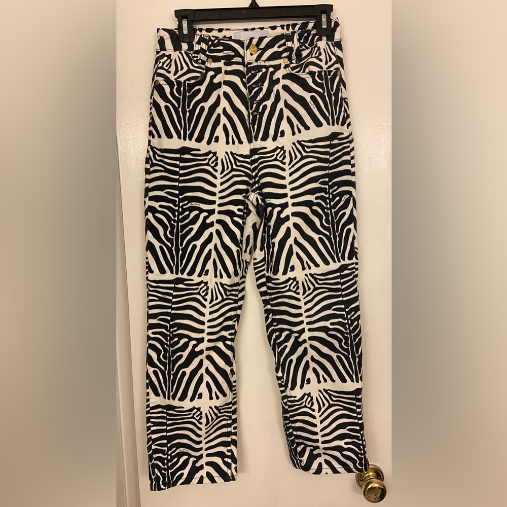 House of Sunny Zebra Print Ankle Jeans - Picture 3 of 11